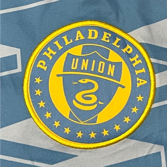 Philadelphia Union Boys Youth Kids FC Soccer Adidas FIFA Blue Futbol Jersey - Picture 5 of 7